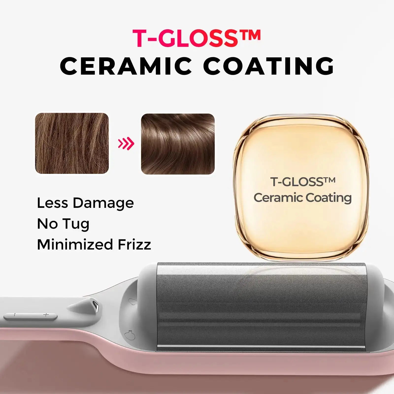 Tymo Rovy Hair Straightener Brush - Ionic Ceramic Flat Iron for Smooth & Shiny Hair, Fast Heating, Adjustable Temperature - Perfect for Home, Salon & Travel Styling