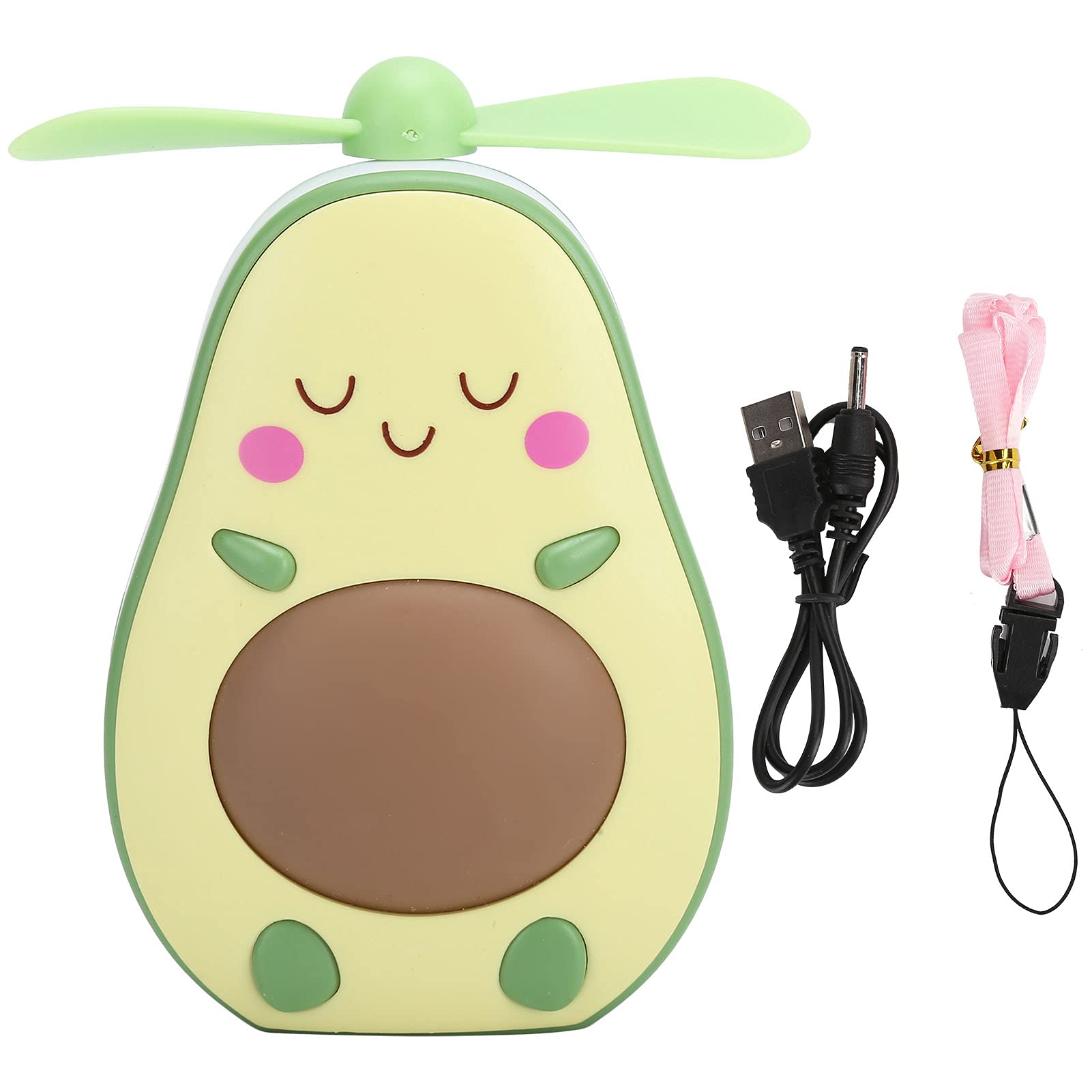 Mini Pocket Fan - Portable Electric Handheld Avocado Shaped Fan for Camping, Travel & Hiking - Cute Yellow Oil Fan for Outdoor Activities, Office & Home Use