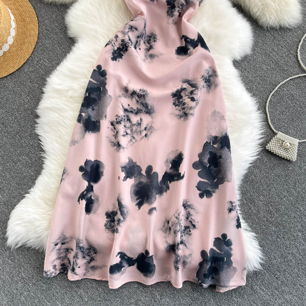 Elegant Printed Spaghetti Strap Summer Dress for Women - Flowy Boho Chic Beach Cover Up, Party & Vacation Outfit