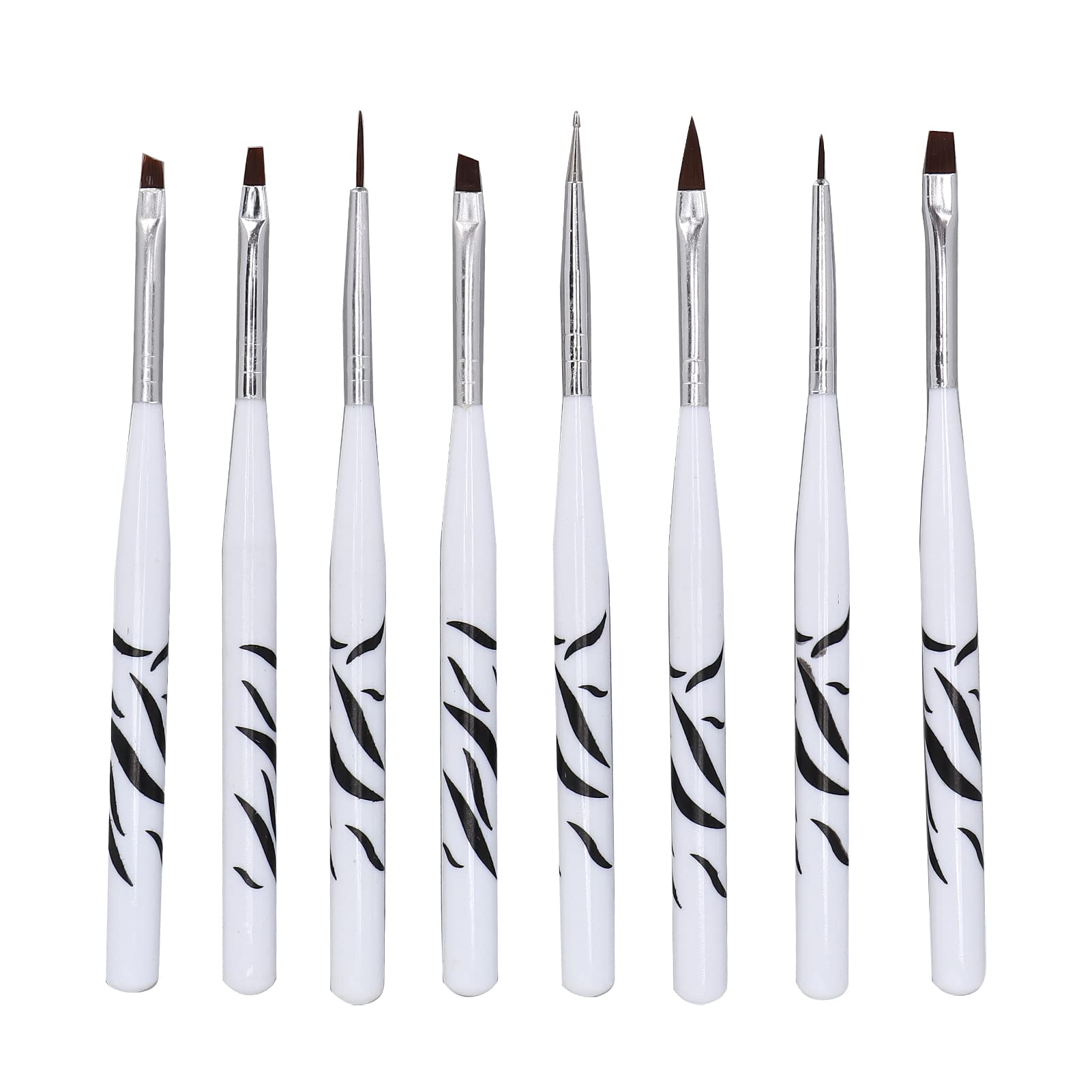 8PCS Professional Nail Art Brush Set for Gel Polish - Includes Nail Extension & Builder Gel Brushes - Perfect for Salon, Home DIY Manicure & Nail Art Design - Ideal for Acrylic Nails, French Tips & Detailed Nail Painting