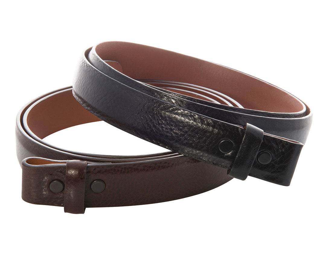 Premium Brown Pebbled Calf Leather Belt Strap 1 1/8