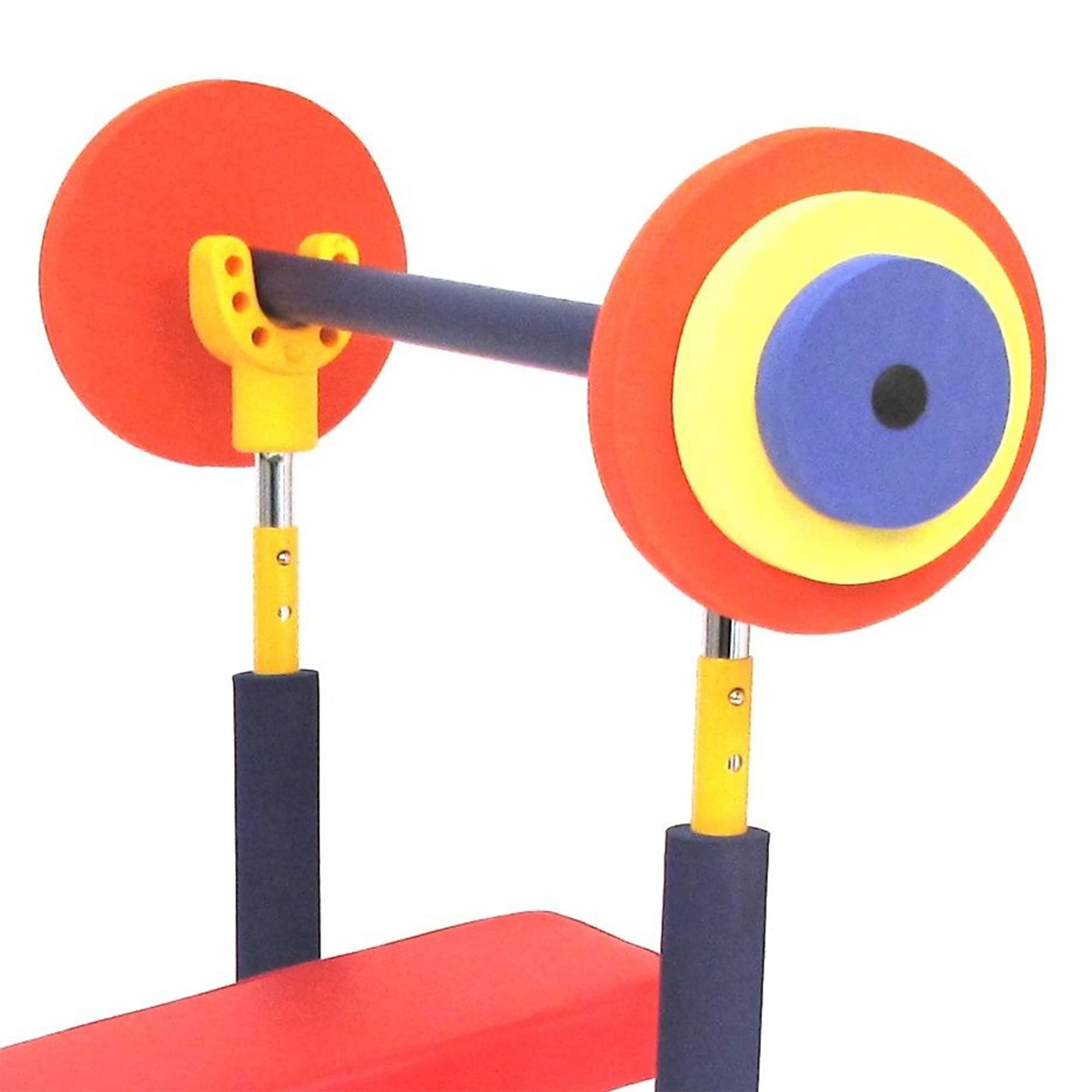 Redmon Kids Adjustable Weight Bench Press Set with Barbell & Foam Weights - Fun & Fitness Training for Children | Home Gym Equipment for Youth Strength Exercise