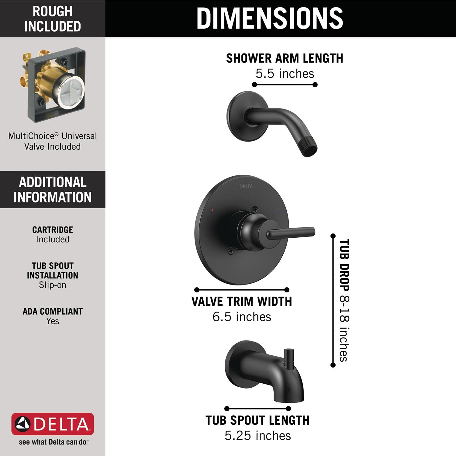 Premium Matte Black Shower Faucet Set with Valve - Complete Bathroom Shower Fixtures Kit (T14459-BLLHD) for Modern & Luxury Home Renovation - Perfect for Master Bath, Guest Bath & Spa-Like Shower Experience