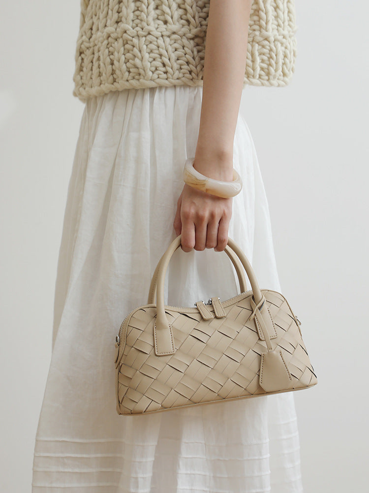 Stylish Woven Convertible Leather Handbag for Women - Crossbody, Shoulder & Tote Bag - Perfect for Work, Travel & Everyday Use