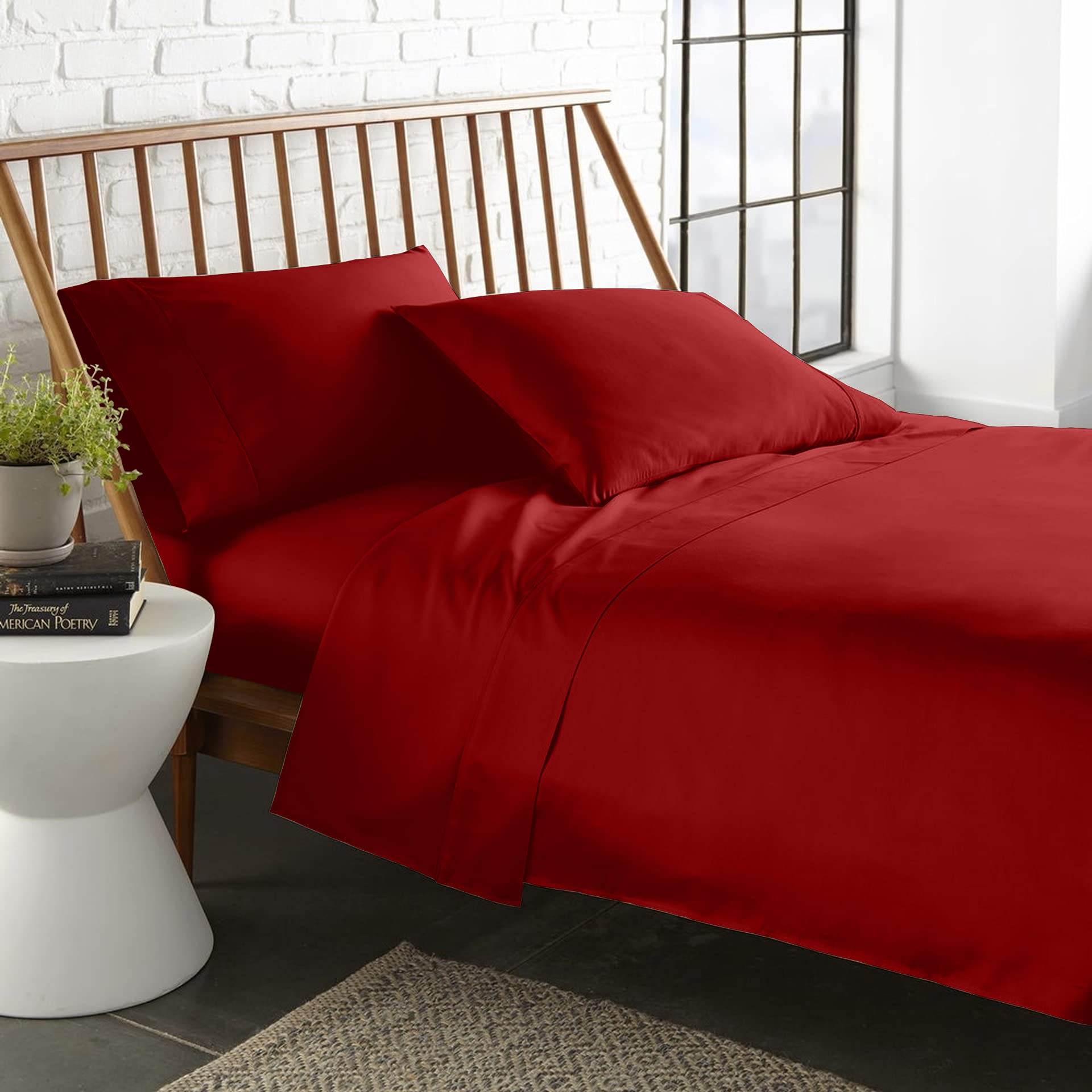 Luxury 1000 Thread Count Egyptian Cotton Queen Sheet Set - 100% Long Staple Cotton, 15