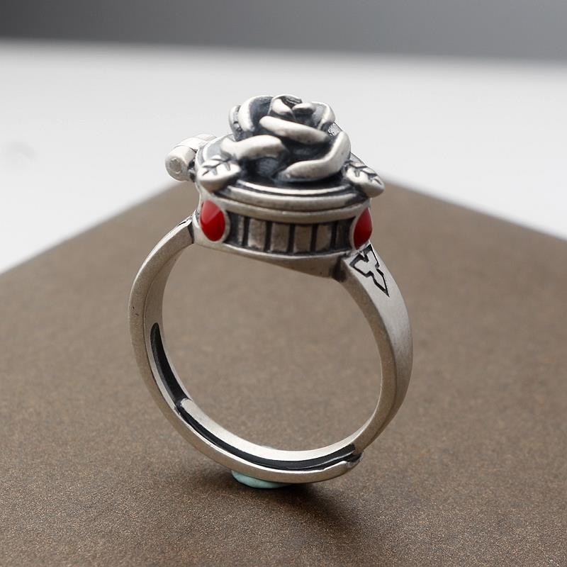 Vintage Openable Adjustable Ring - 925 Sterling Silver Plated White Gold Jewelry for Women - Perfect for Weddings, Parties & Everyday Elegance