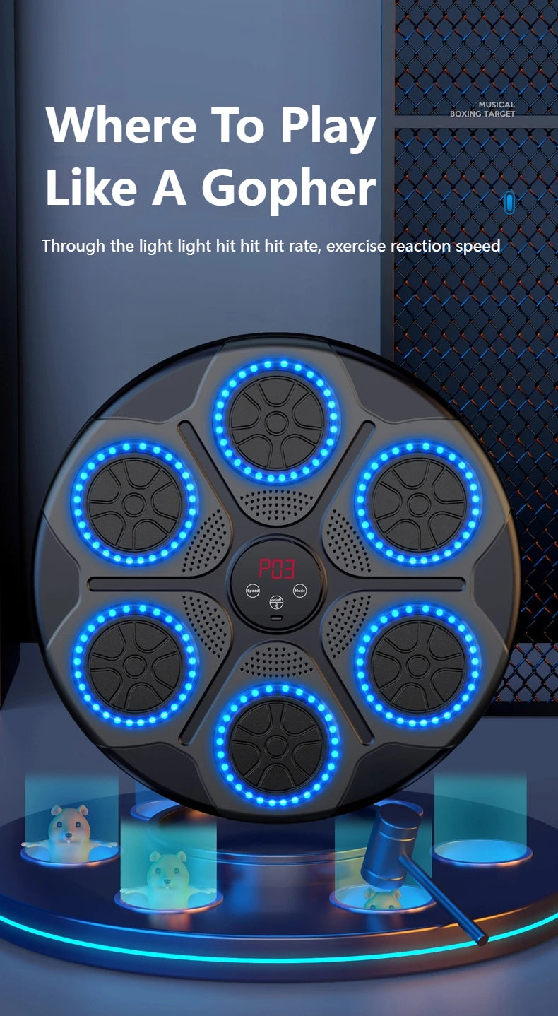 Smart Bluetooth Wall Mounted Music Boxing Trainer - Electronic Punching Bag for Home Gym, Boxing Equipment with Music Sync & Target Practice | Perfect for Cardio, Strength Training & Stress Relief
