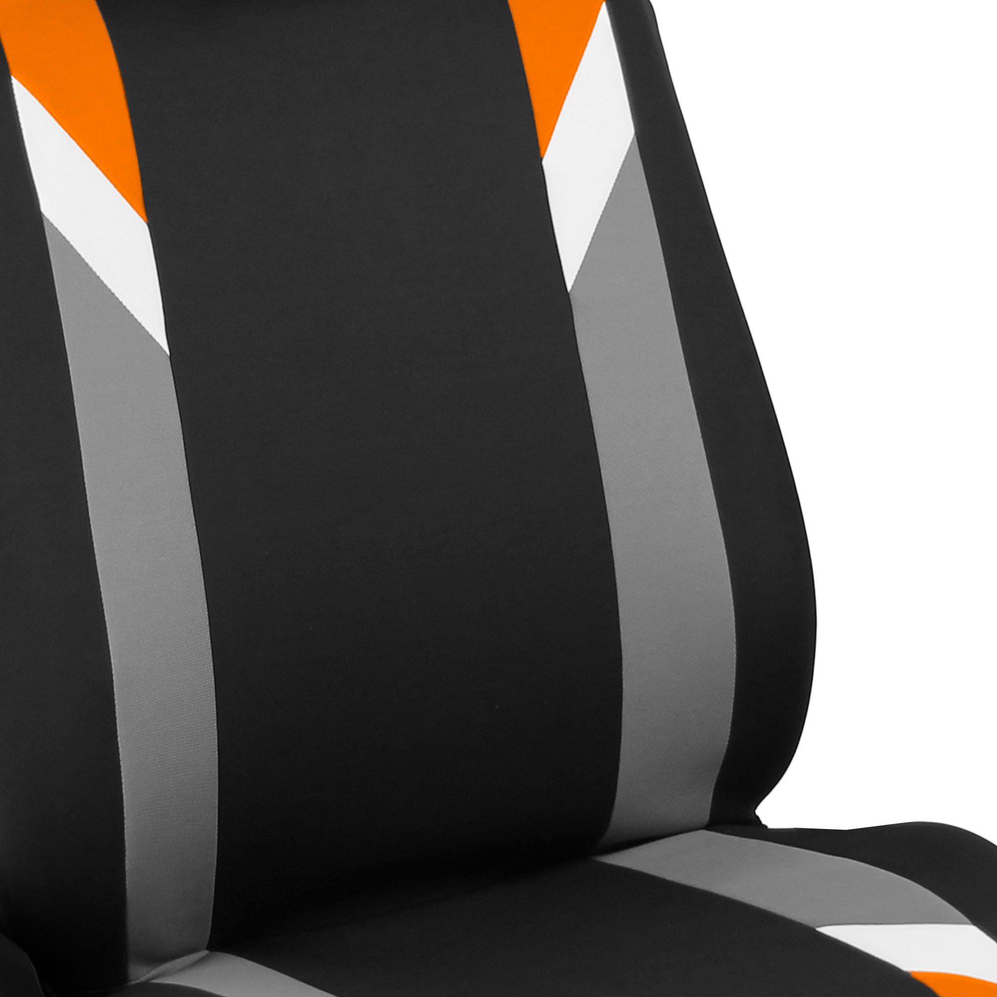 Premium Universal Airbag-Compatible Car Seat Covers - Modern Orange Front Seat Protectors for Cars, Trucks & SUVs | Durable Interior Accessories for Daily Commute & Road Trips