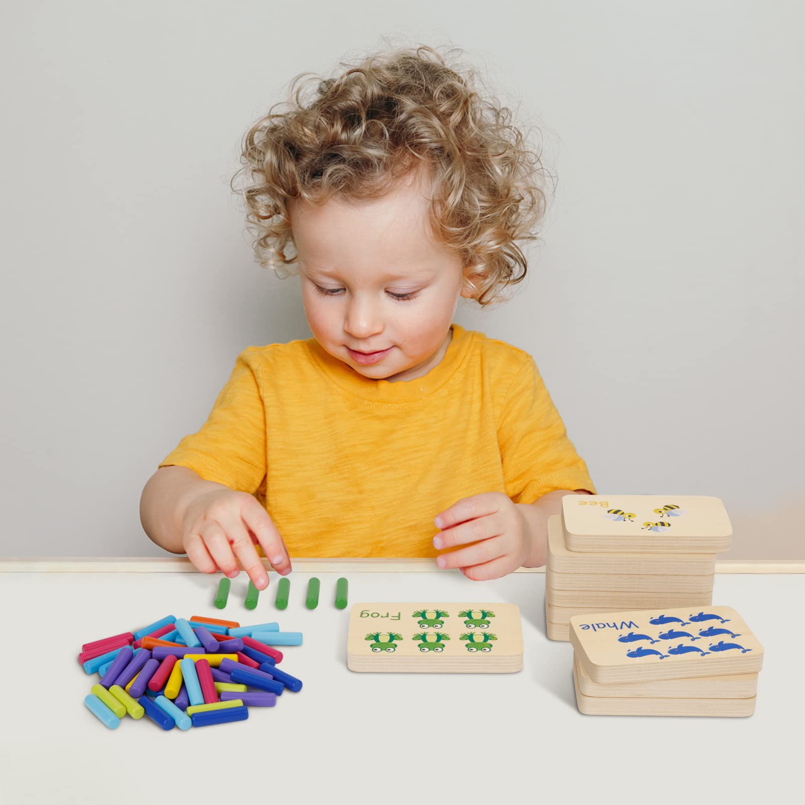 TOOKYLAND Montessori Wooden Peg Board Toy - 55 Counting Pegs for Toddlers, Kids Math Learning, Kindergarten Activities | Educational Number Manipulatives for Early Childhood Development & Homeschooling