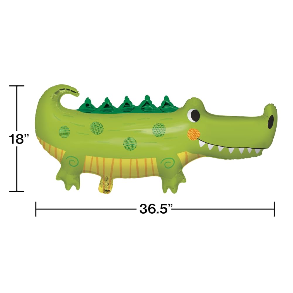 Kids Alligator Birthday Party Supplies Set - 85 Piece Zoo Safari Theme Disposable Paper Plates, Napkins, Tablecloth & Crocodile Decorations for 24 Guests | Perfect for Jungle Themed Parties, Baby Showers & Wild Animal Birthday Celebrations