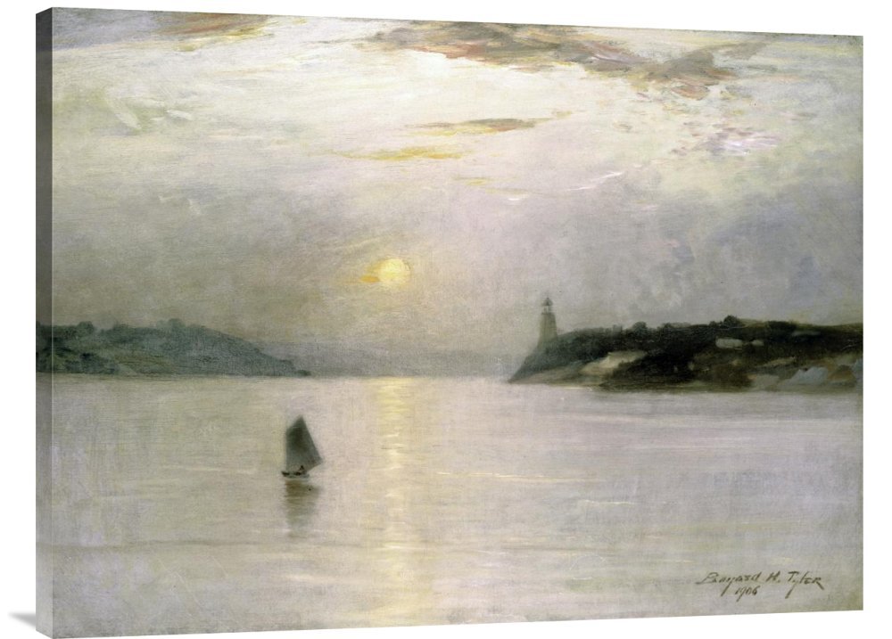 Bayard Henry Tyler Sailing On The Hudson - Premium Gallery Wrap Canvas Wall Art Print - Handmade Giclee Reproduction - Nautical Home Decor for Living Room, Bedroom or Office