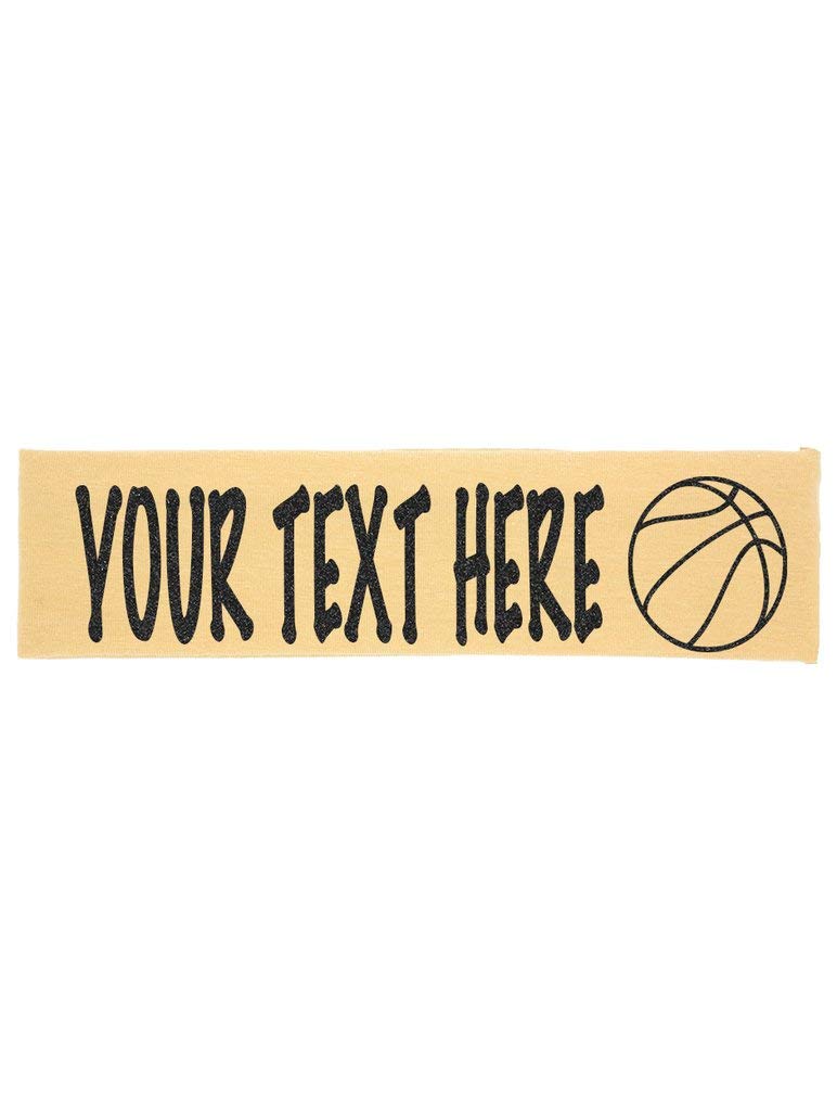 Custom Personalized Basketball Sparkle Cotton Headband - Choose Your Words & Colors | Violet Victoria & Fan Star Design | Perfect for Games, Practice & Team Spirit Accessories