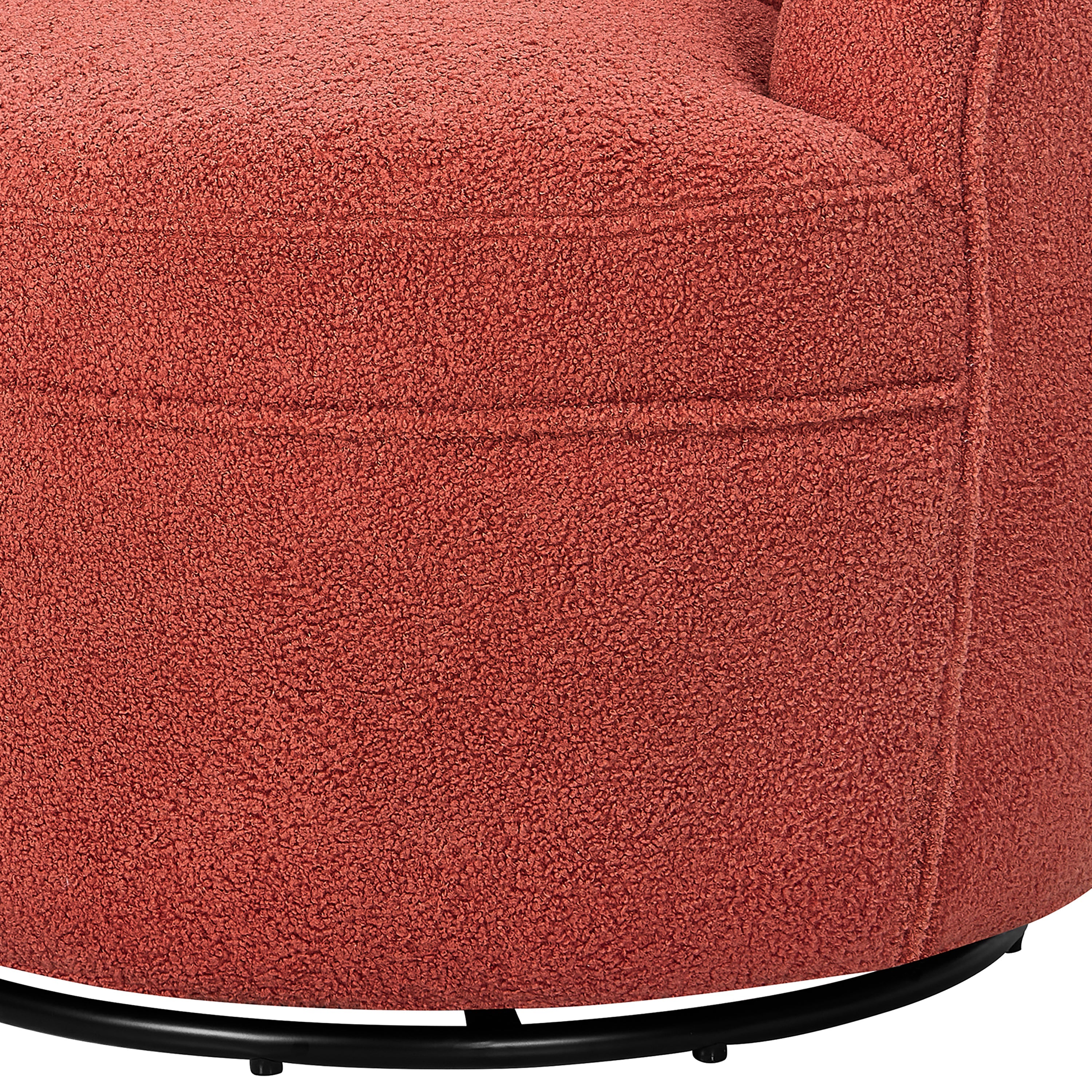Roundhill Furniture Galleria 360 Swivel Faux Shearling Barrel Chair - Cozy Modern Accent Chair for Living Room, Bedroom & Office - Perfect for Reading, Relaxing & Home Decor