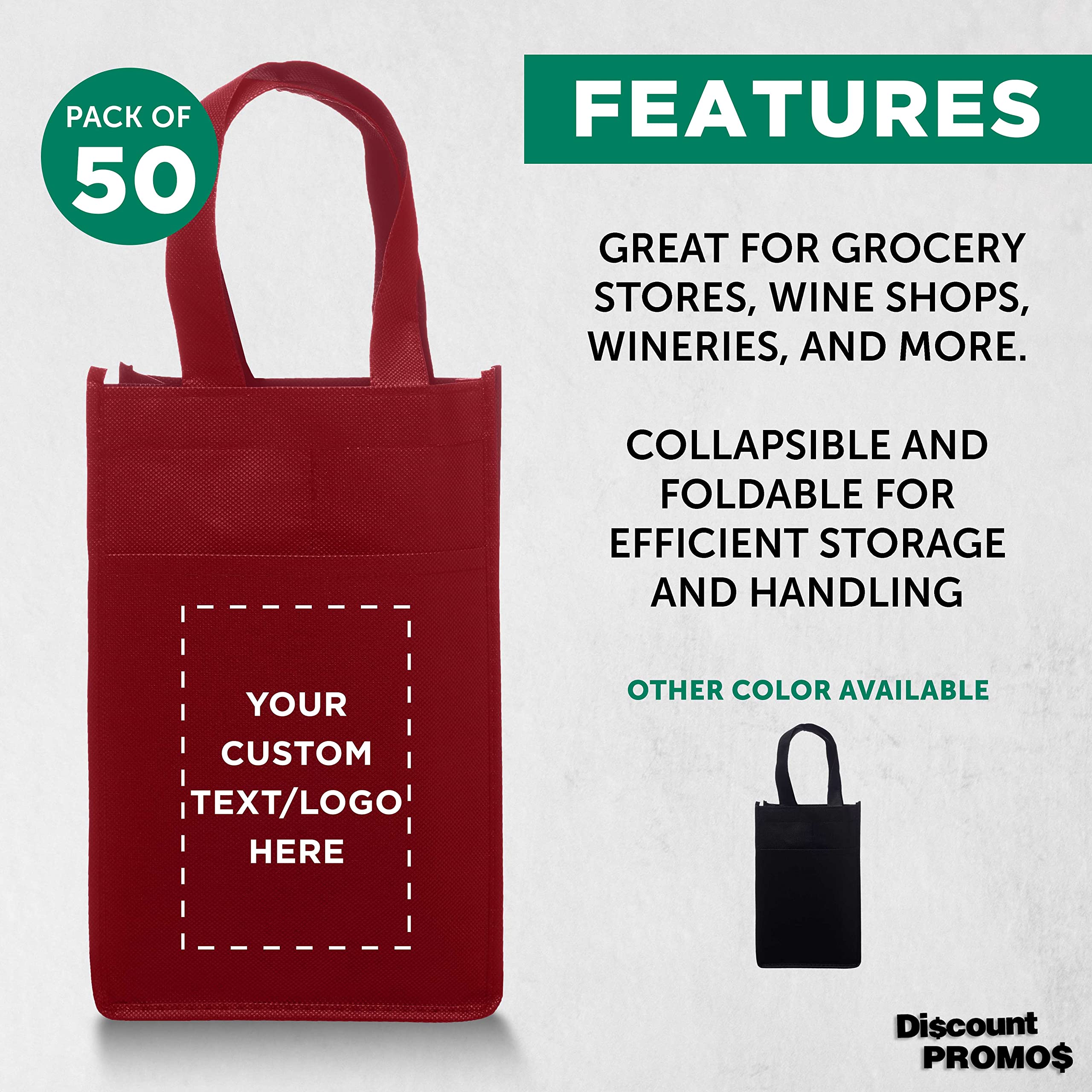 Premium Non-Woven Vineyard Wine Gift Bags - Set of 2 Reusable Bottle Carriers for Wine Lovers | Perfect for Weddings, Parties & Holiday Gifting