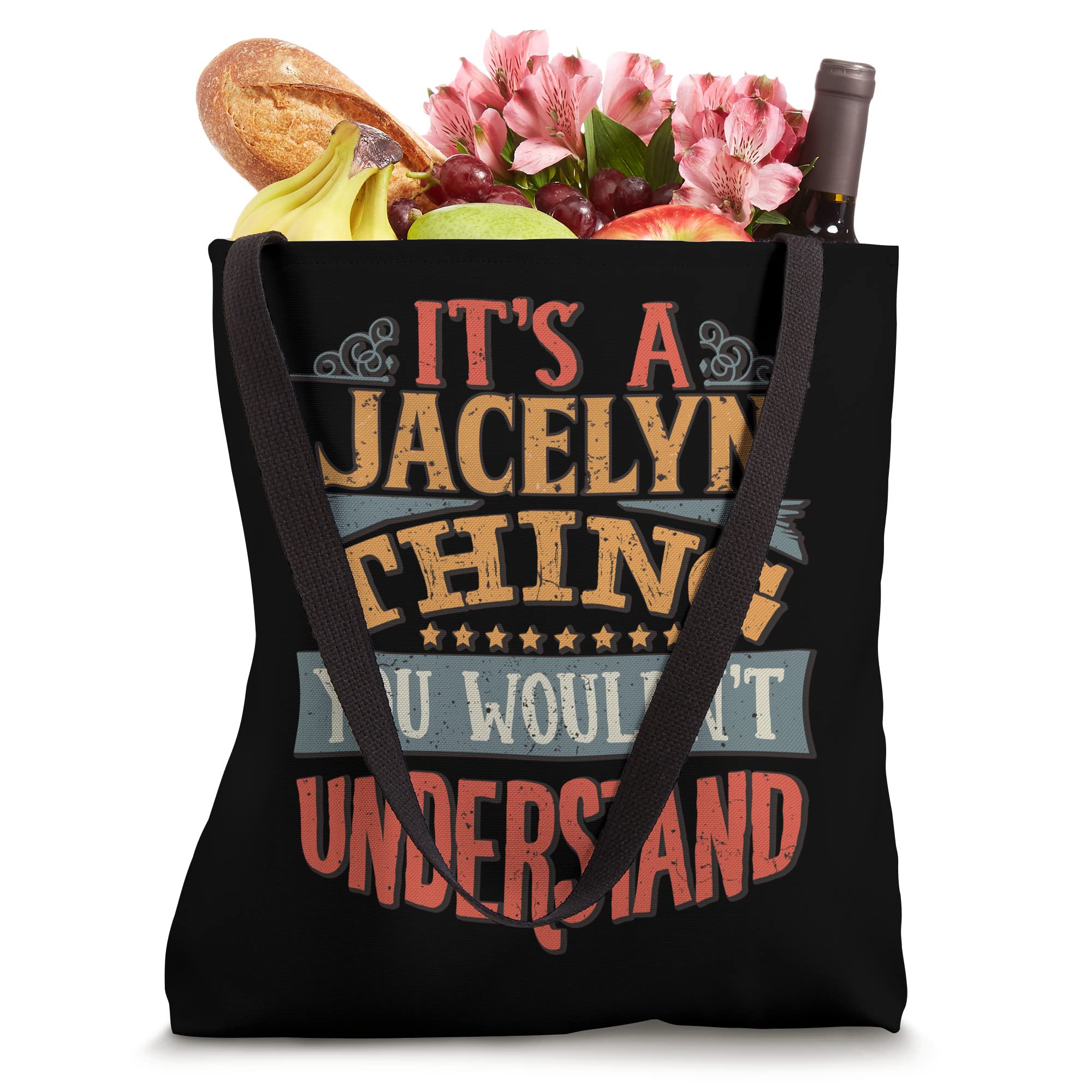 Jacelyn Name Tote Bag - Personalized Canvas Tote Bag for Women - Perfect for Shopping, Beach, Work & Everyday Use