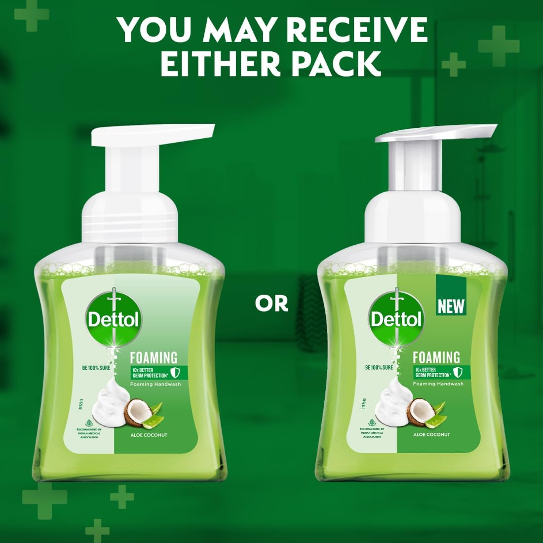 Dettol Aloe & Coconut Foaming Hand Wash Pump with Refill (250ml + 200ml) - 2 Pack | Antibacterial Moisturizing Handwash | Gentle Rich Lather | Perfect for Kitchen, Bathroom & Office Use