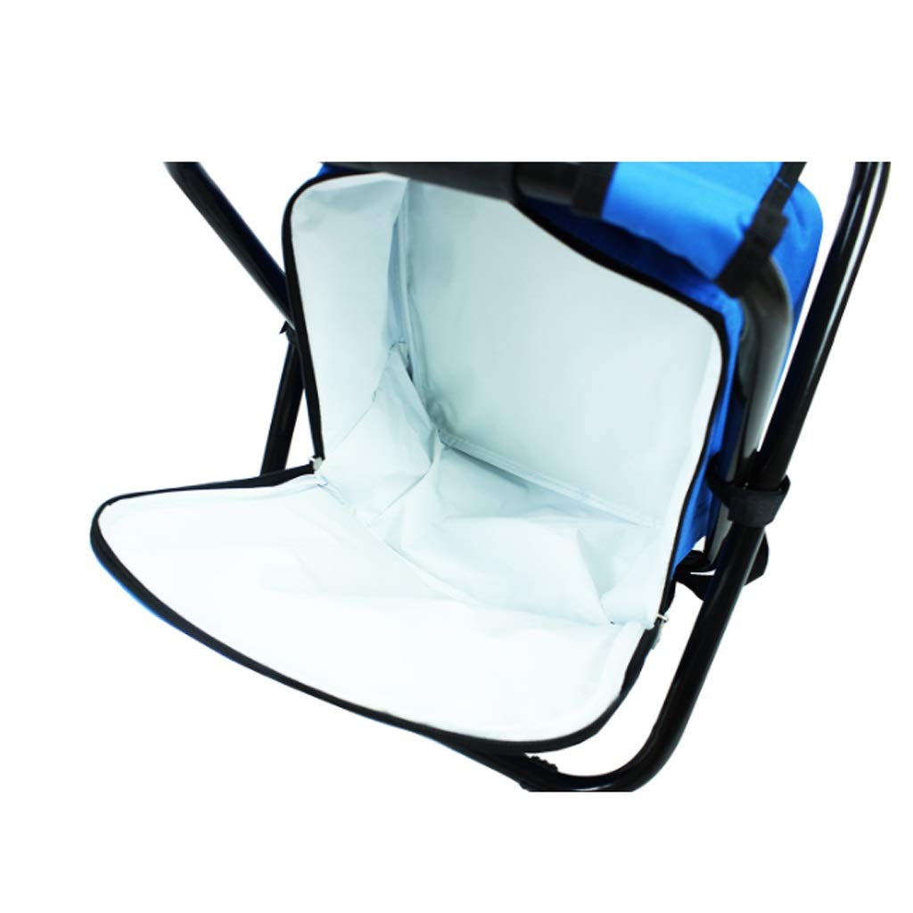 Portable Folding Camping Chair with Backrest & Insulated Cooler Bag - Lightweight Outdoor Chair for Fishing, Picnics, Hiking, and Beach Use (Color: A)