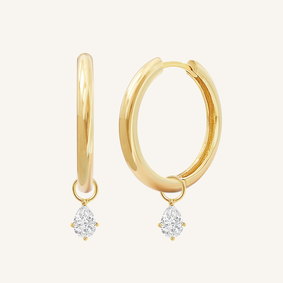 Axial Plain Hoops - Simple & Elegant Hoop Earrings for Women, 14K Gold Plated, Hypoallergenic | Perfect for Everyday Wear, Office, Parties & Special Occasions