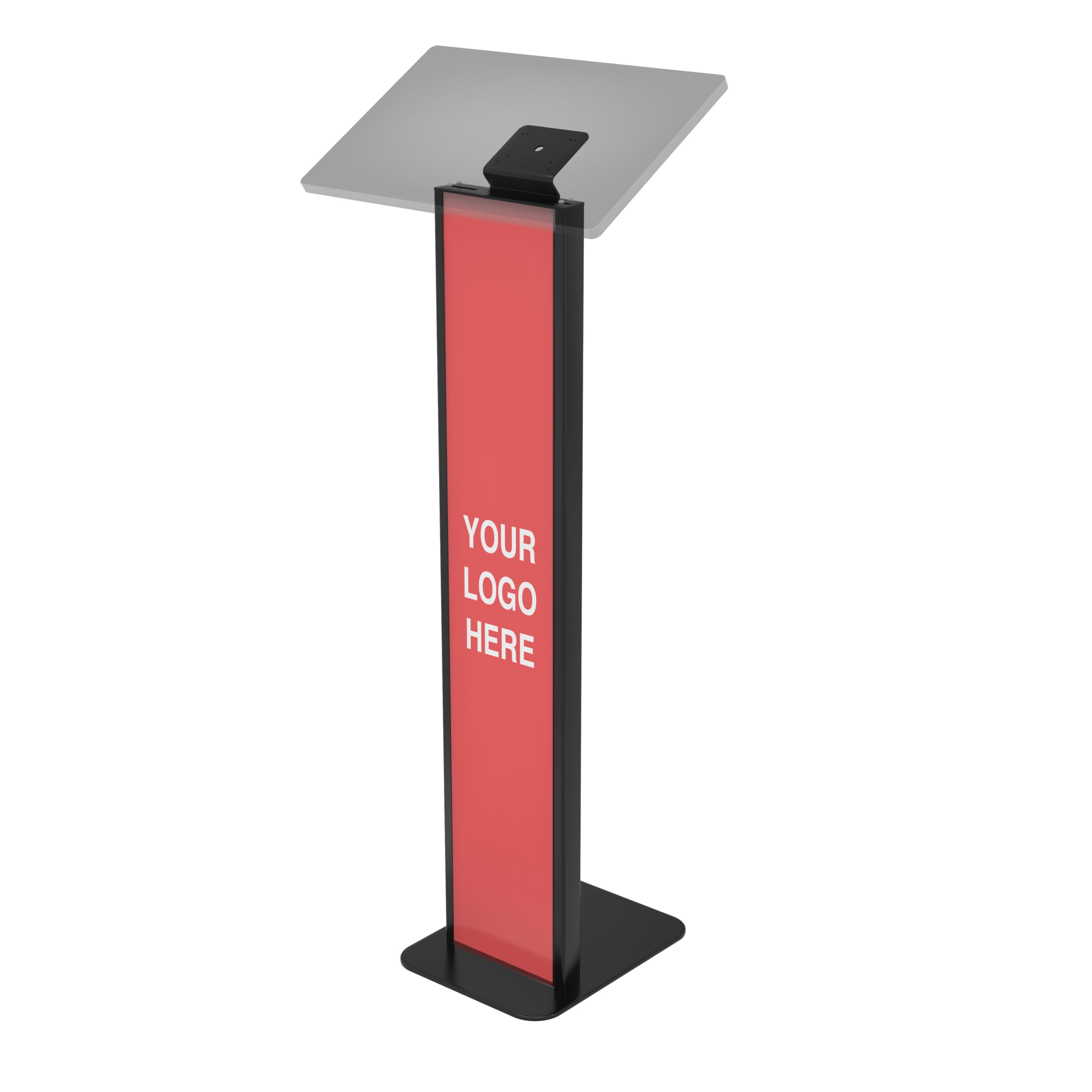 Heavy-Duty VESA Compatible Floor Stand Kiosk with Cable Management System - Scratch Resistant Weighted Base & Support Brackets - Black (ADD-PARAFSV) - Perfect for Retail Stores, Exhibitions, and Digital Signage Displays