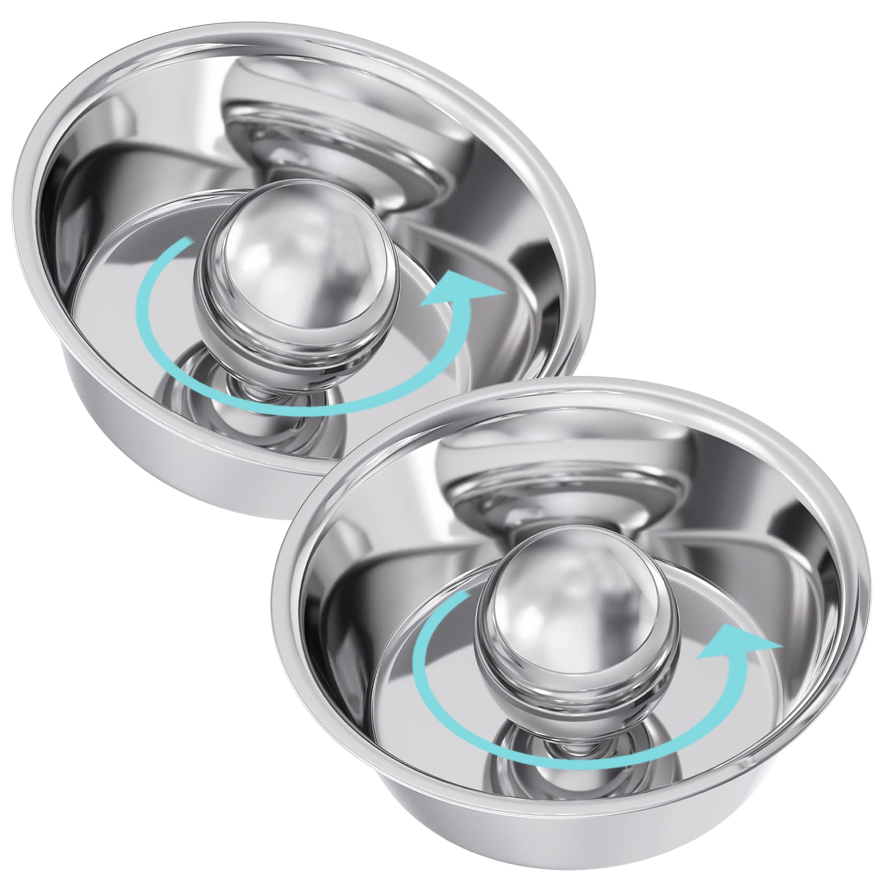 **ASEWOTOS 2-Pack Stainless Steel Slow Feeder Dog Bowls – Non-Slip Pet Food Bowl for Large Dogs (6 Cups Capacity) – Perfect for Fast Eaters & Mealtime Enrichment**