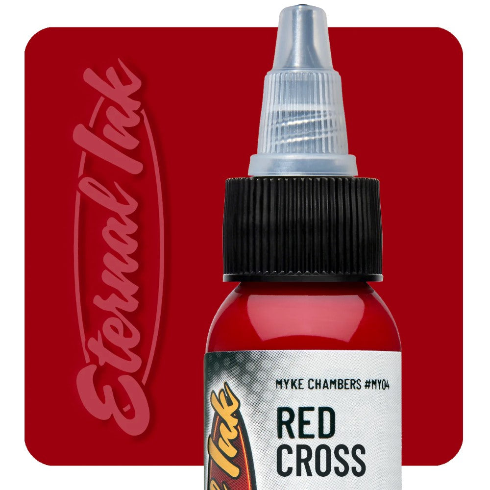 Eternal Ink Tattoo Supplies - Myke Chambers Signature Red Cross Ink for Professional Tattoo Artists | Perfect for Black & Grey Realism, Traditional Tattoos, and Studio Use