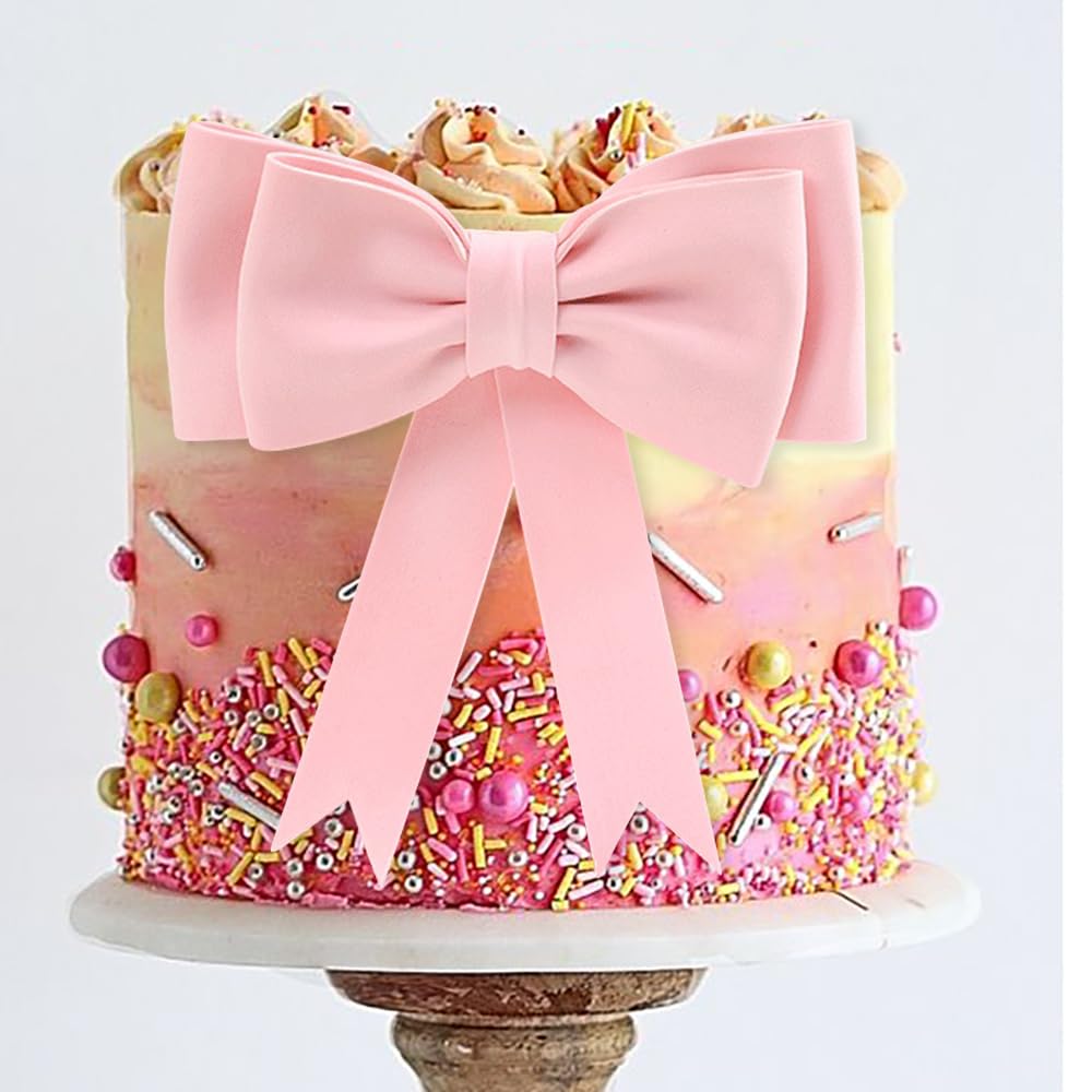 Large Pink Bow Cake Topper for Women - EVA Foam Bowknot Decoration for Birthday, Wedding, Baby Shower & Princess Cakes - Party Supplies & Cake Decorating Kit
