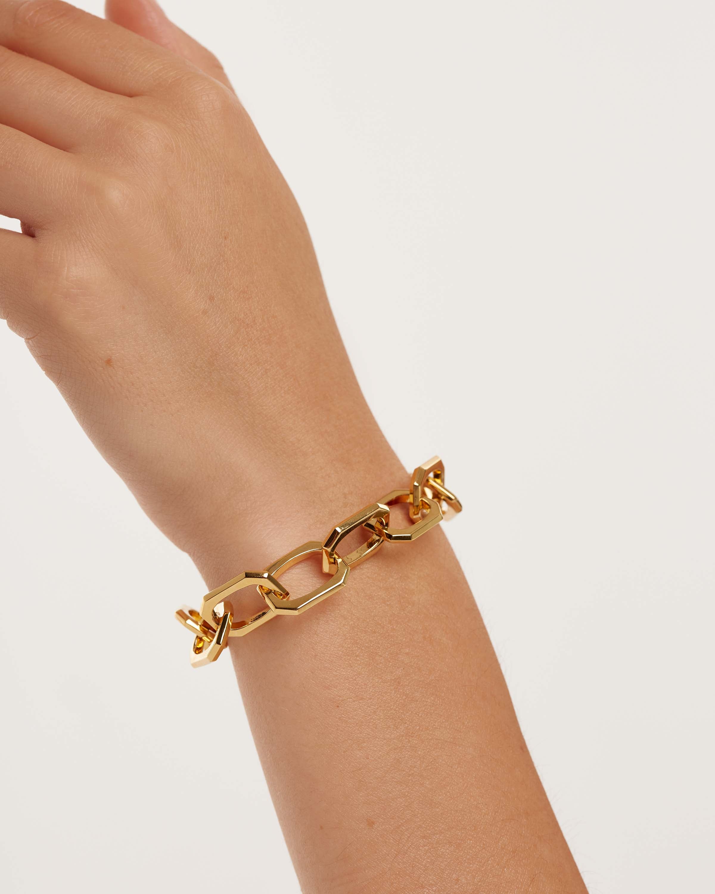Stylish Large Signature Chain Bracelet for Women - Trendy Gold & Silver Fashion Jewelry - Perfect for Parties, Weddings & Everyday Wear
