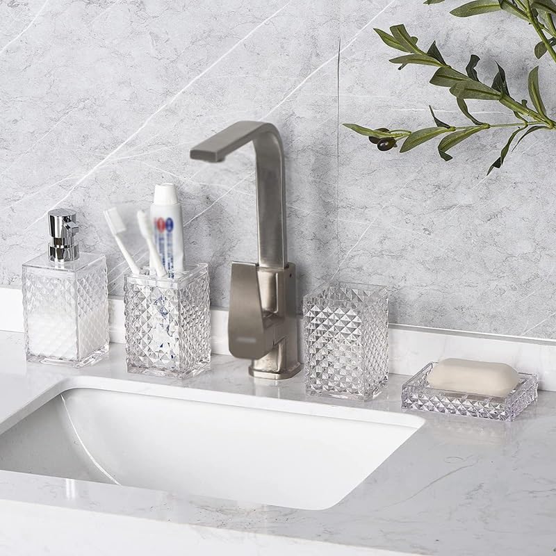 Premium Bathroom Wash Set - Hand Sanitizer Bottle, Toothbrush Cup Holder & Toiletries Organizer | Perfect for Home, Hotel & Travel Essentials