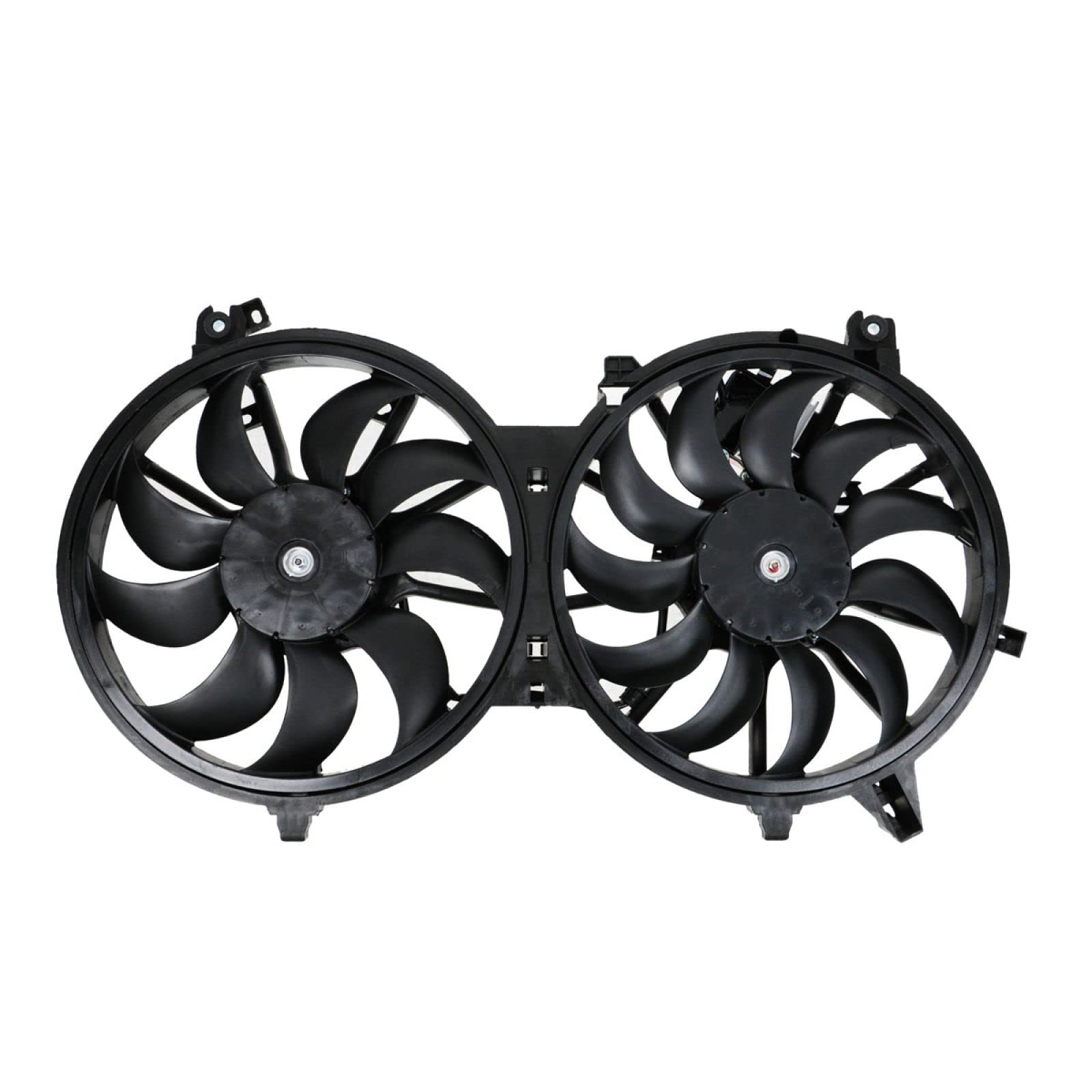 TRQ Radiator Dual Cooling Fan Assembly - Compatible with 2008-2016 INFINITI EX35 FX35 FX50 G35 G37 M35h Q60 Q70 & Nissan 370Z (IN3115108) - High Performance Cooling for Hot Weather & Heavy Traffic Driving