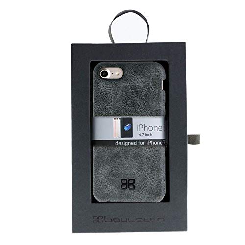 BOULETTA Premium Genuine Leather Snap-On Case for iPhone SE 2020/2022, iPhone 8 & iPhone 7 - Slim Full Cover Protection (Gray) | Perfect for Business, Travel & Everyday Use
