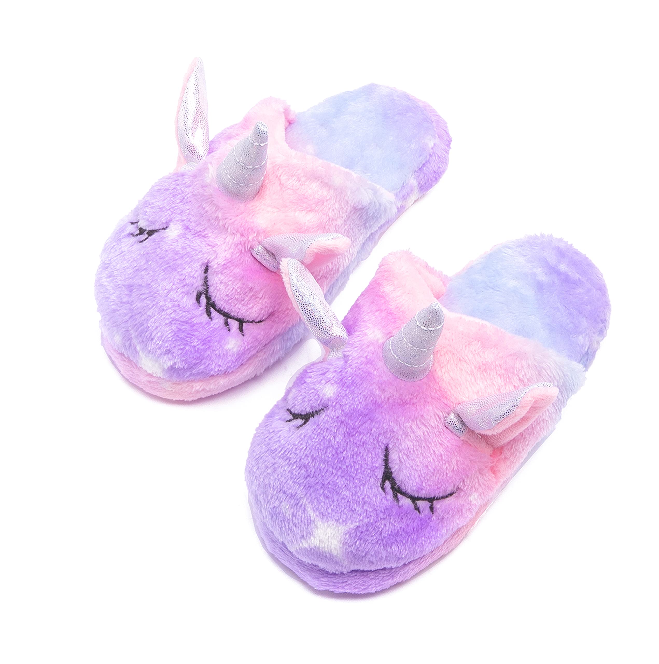 Cute Unicorn Slippers for Girls - Soft Fluffy House Slides with Non-Slip Sole | Perfect for Indoor Comfort, Kids Bedroom, Lounge Wear & Gift Ideas
