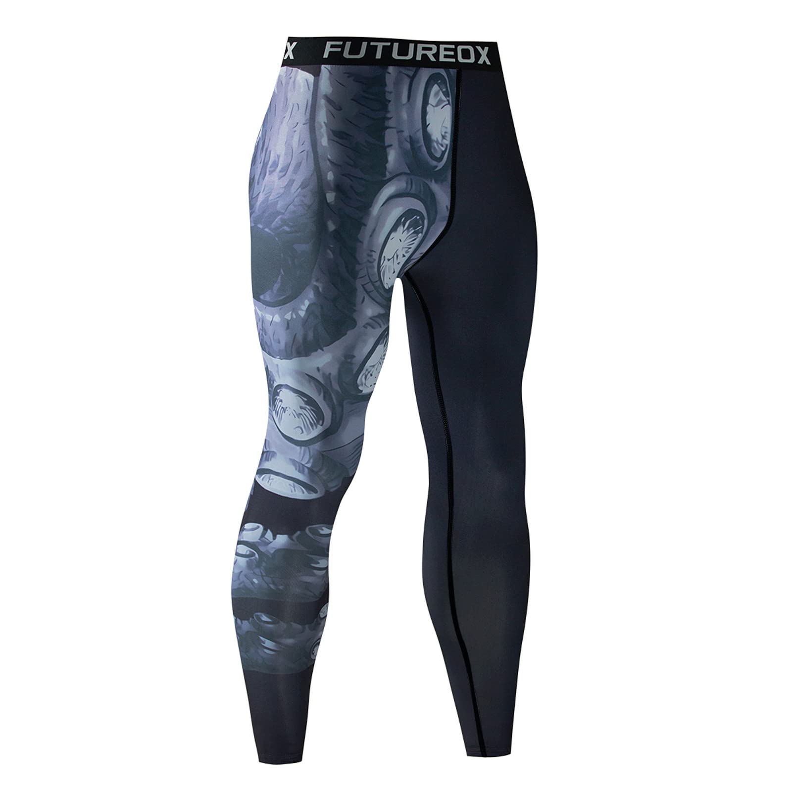 Fossean Men's Compression Leggings - Quick Dry Gym Running Tights for Fitness & Jogging