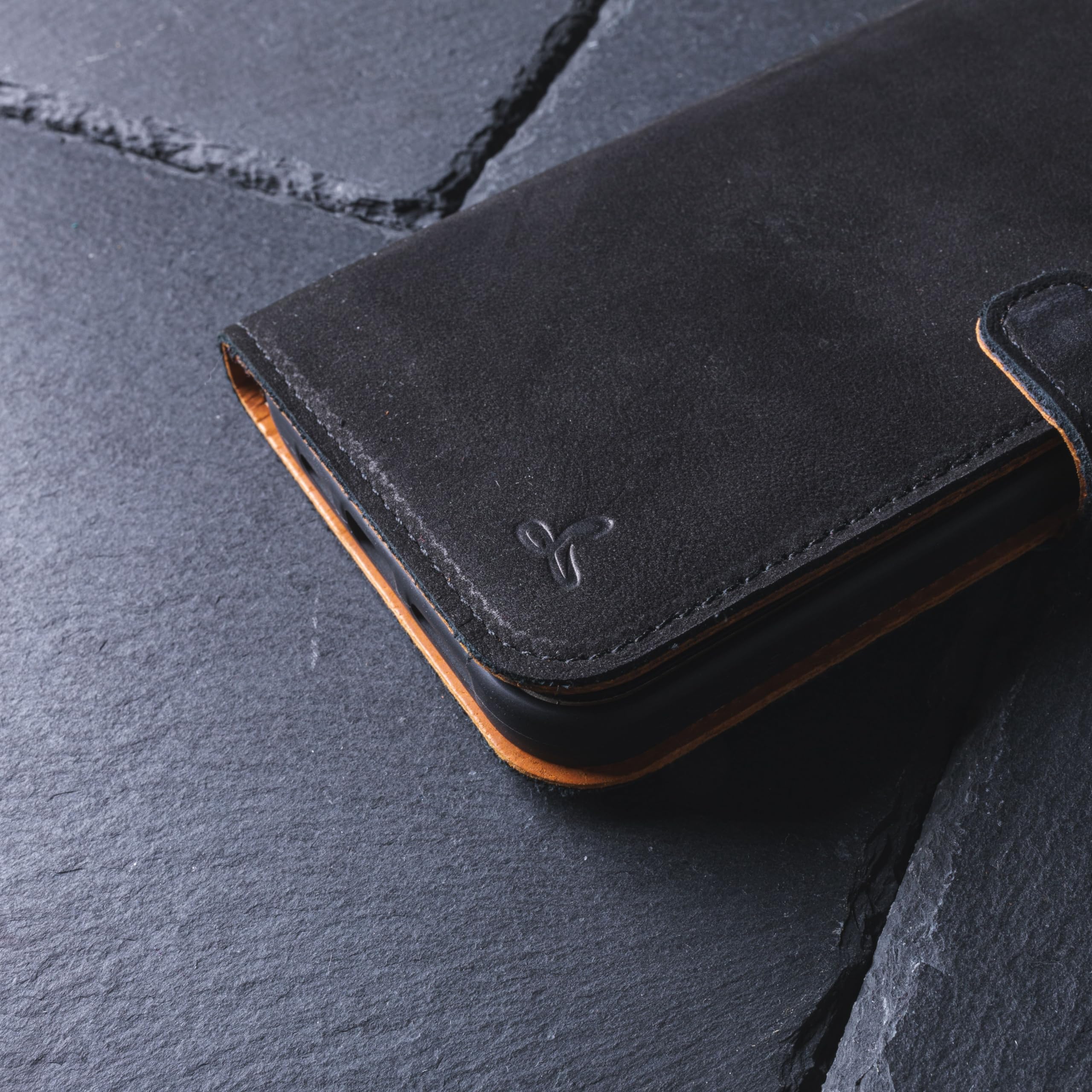 Premium Leather Wallet Case for iPhone 15 Plus - Top Grain Leather Phone Cover with Kickstand & Card Slots - Slim RFID Blocking Wallet Case - Perfect for Travel, Work & Everyday Use (Black)