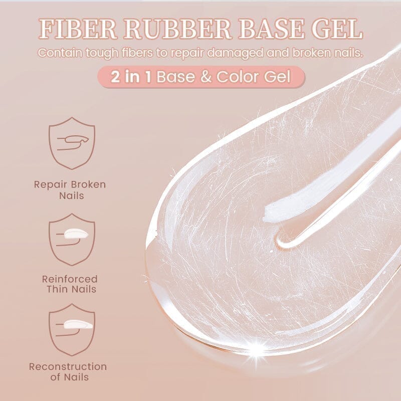 10ml Fiber Rubber Base Gel - Strong Nail Extension & Repair Kit for Salon & Home Manicures | DIY Nail Art & Professional Nail Enhancement