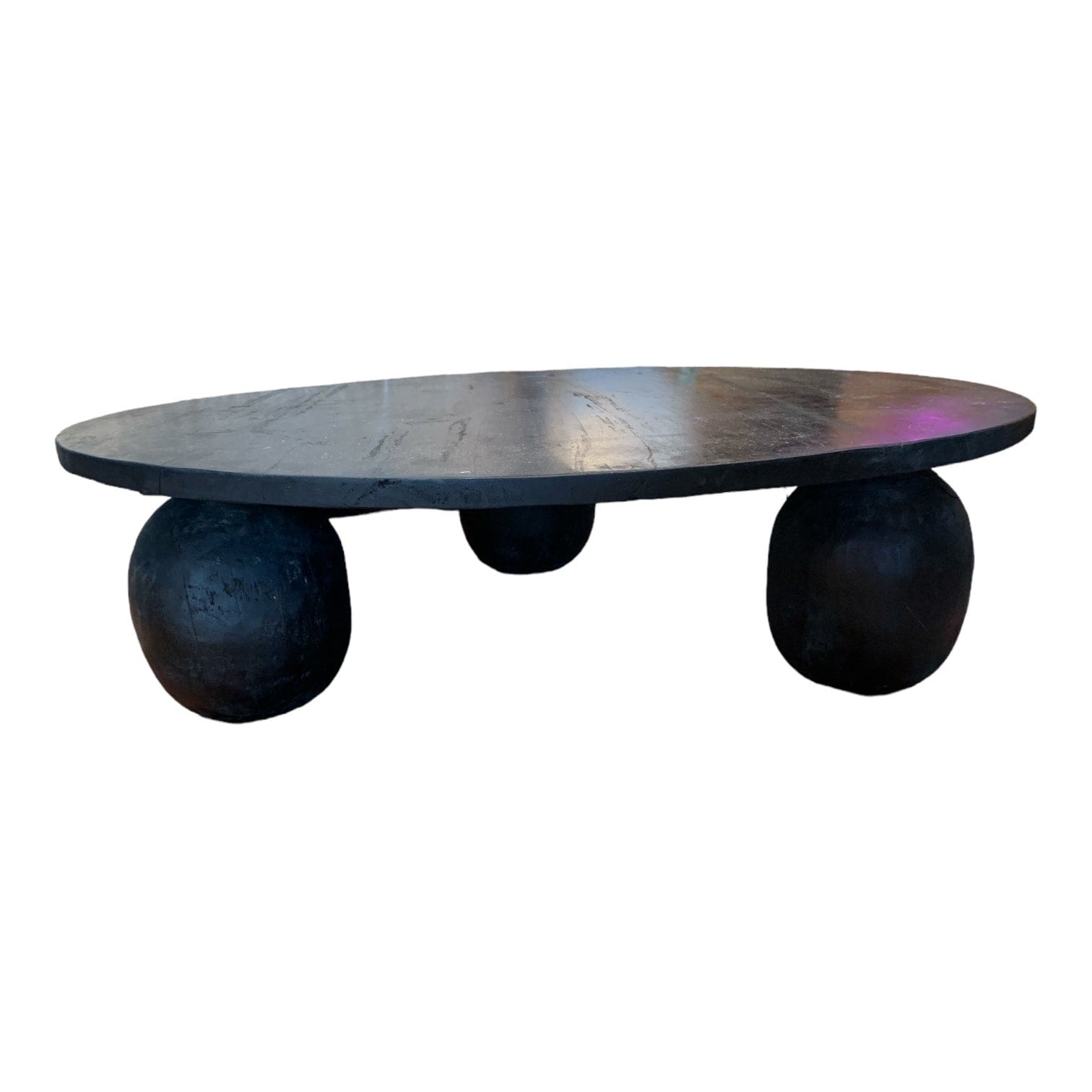 Modern Round Bun Leg Coffee Table - Stylish & Sturdy Living Room Centerpiece for Small Spaces, Apartments & Cozy Homes