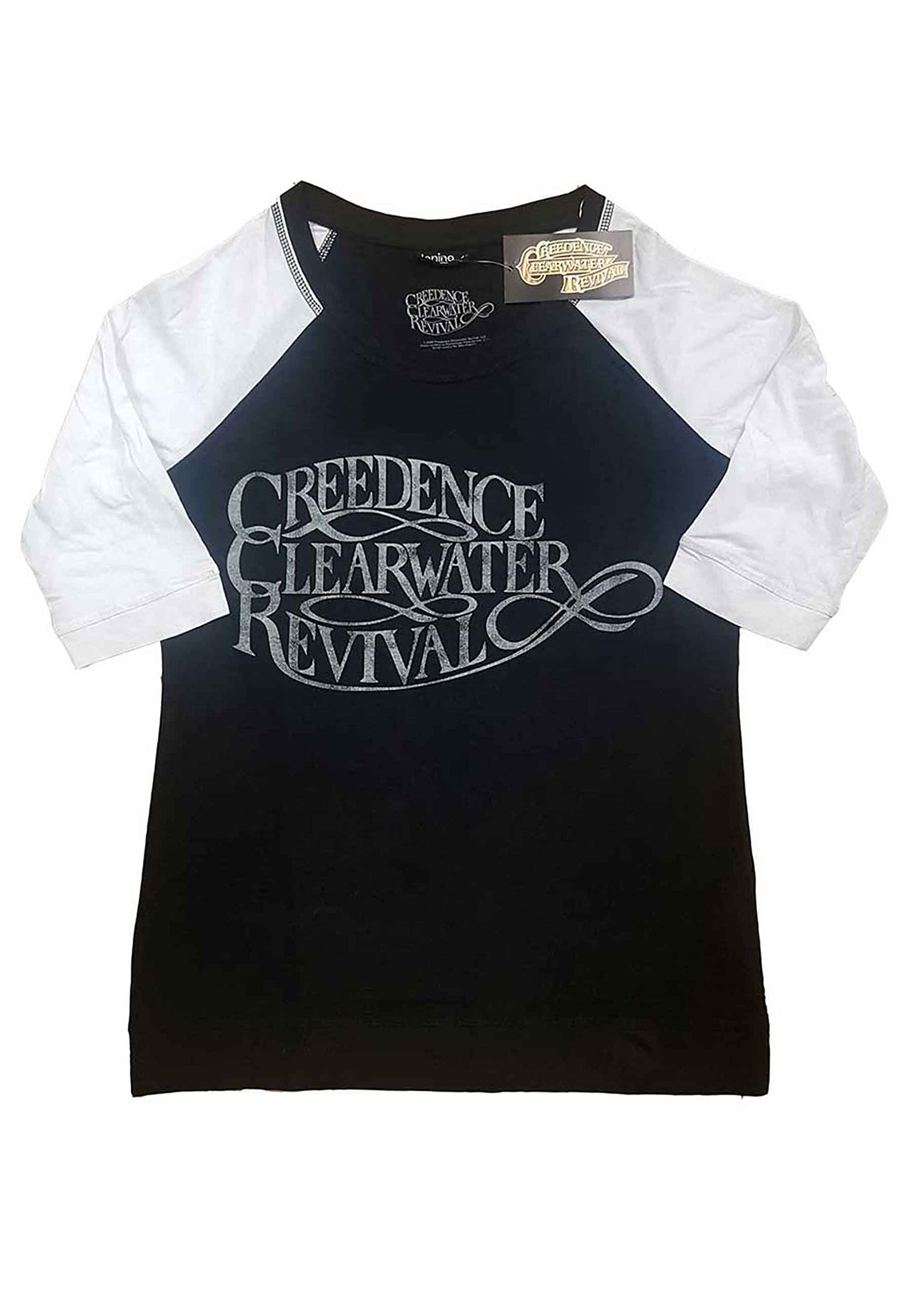 Creedence Clearwater Revival Vintage Logo Junior T-Shirt - XL White | Classic Rock Band Merchandise for Concerts & Casual Wear
