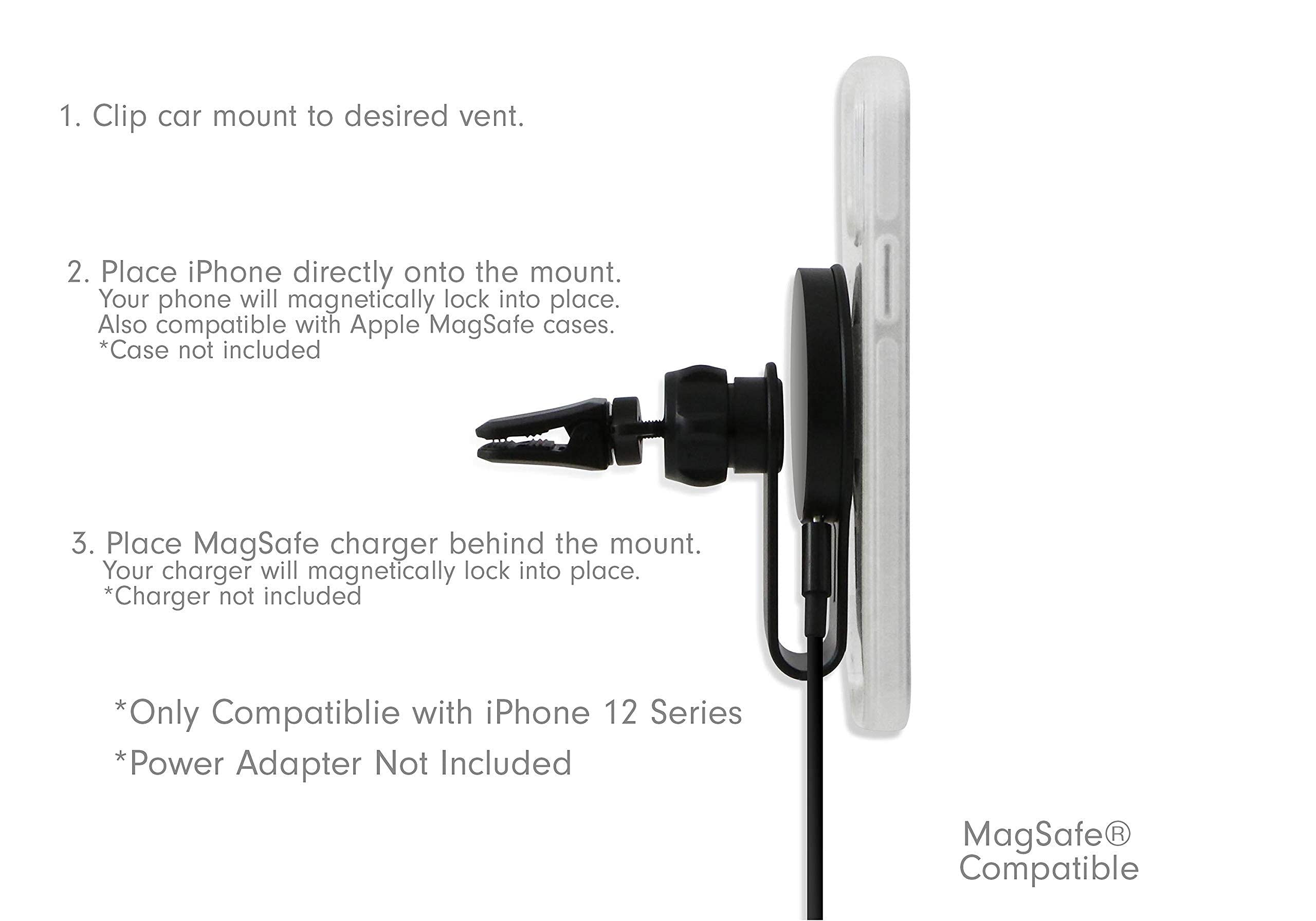 Magnetic Car Mount Wireless Charger - USB-C Phone Holder for Safe Driving