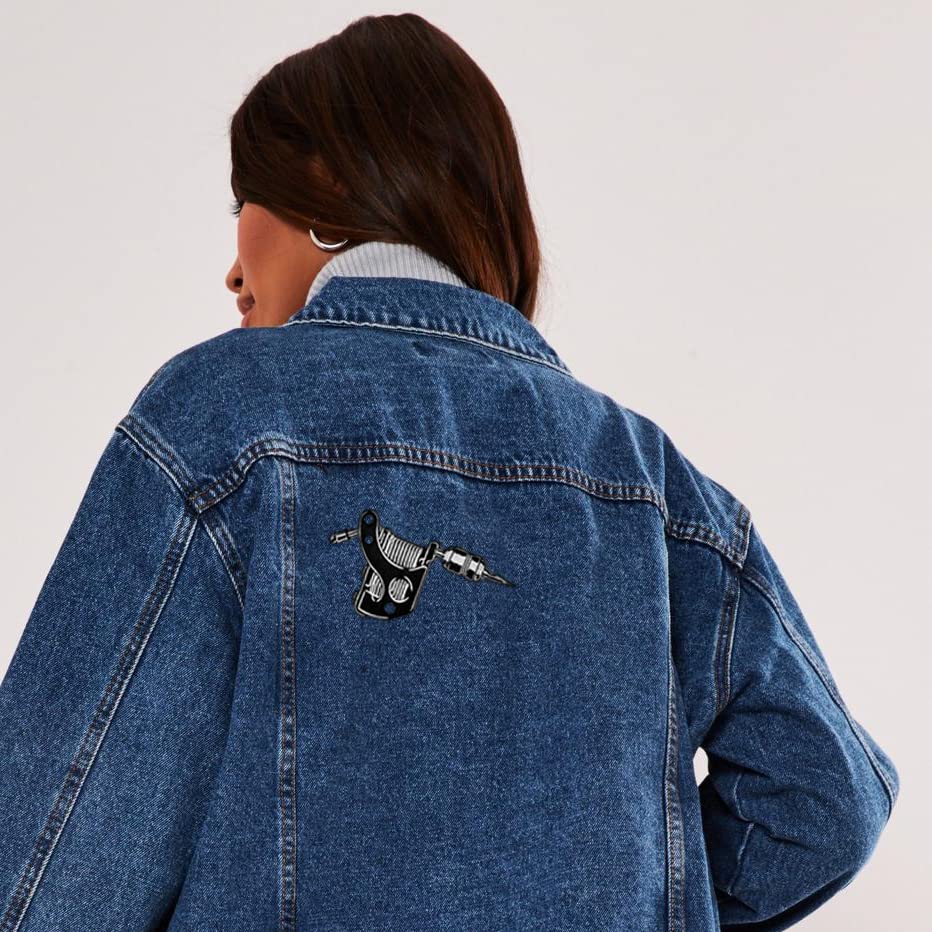 Tattoo Machine Iron On & Sew On Embroidered Patch - DIY Customization for Jackets, Bags, Hats & Denim