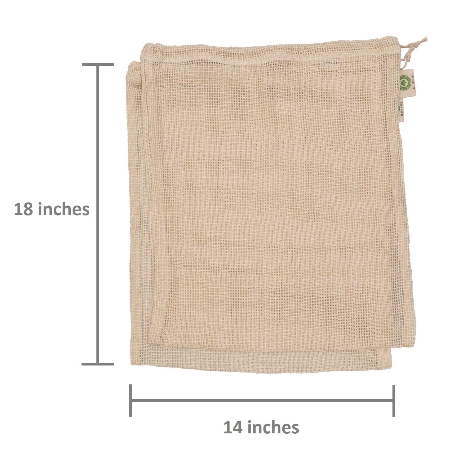 Eco-Friendly Reusable Mesh Grocery Bags for Fruits & Vegetables - 6 Pack (3 XL + 3 L) Cotton Net Produce Bags - Perfect for Farmers Market, Grocery Shopping & Zero Waste Lifestyle