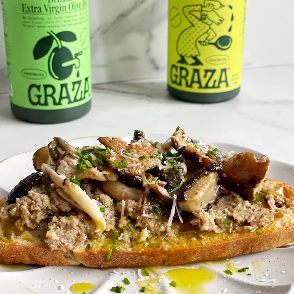 Premium Grazas Olive Oil Variety Pack (Set of 2) - Extra Virgin & Infused Cooking Oils for Gourmet Meals, Salad Dressings & Healthy Recipes - Includes Sizzle & Drizzle Flavors