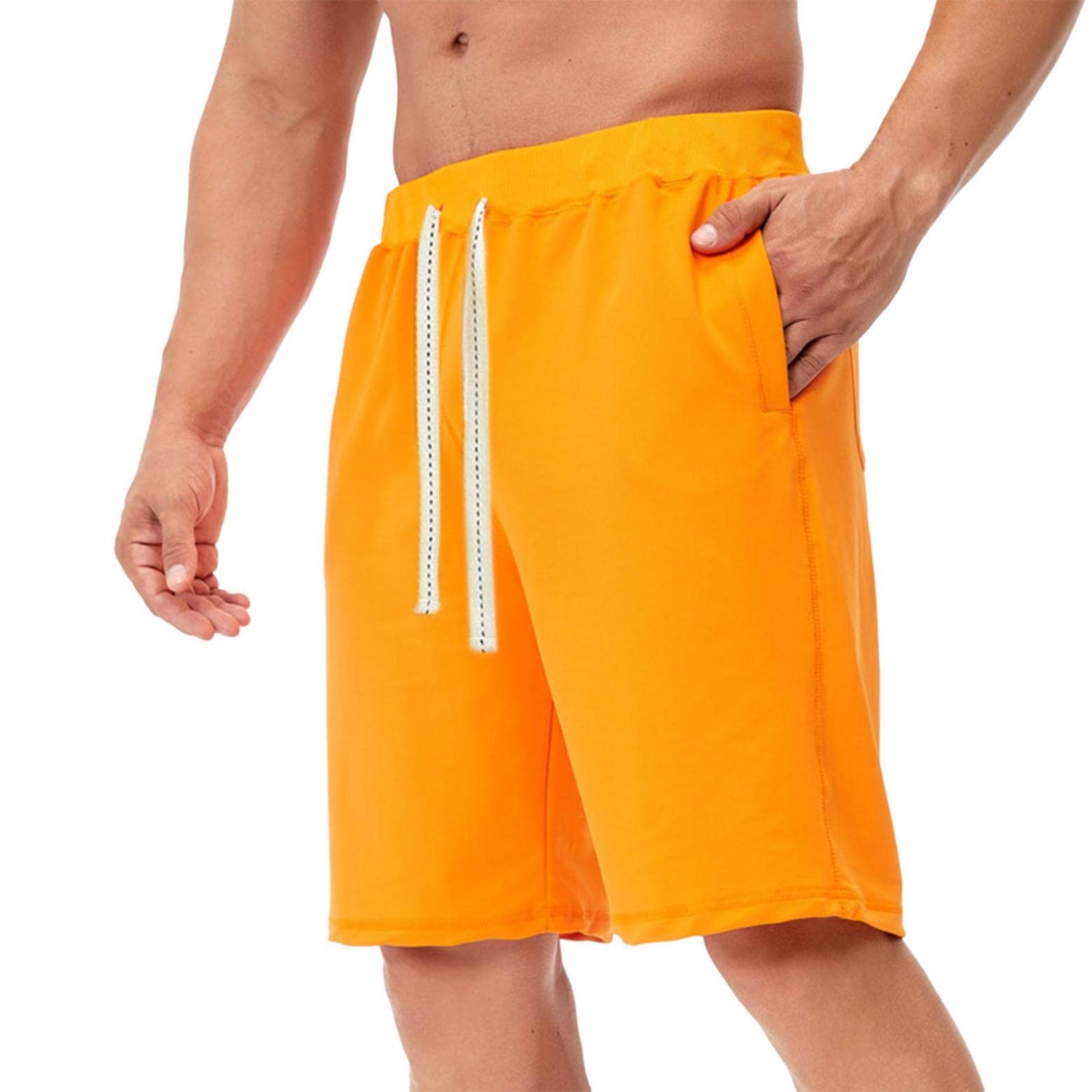 **Men's Quick Dry Athletic Workout Shorts with Pockets & Elastic Waistband - Lightweight Activewear for Running, Gym & Outdoor Sports**