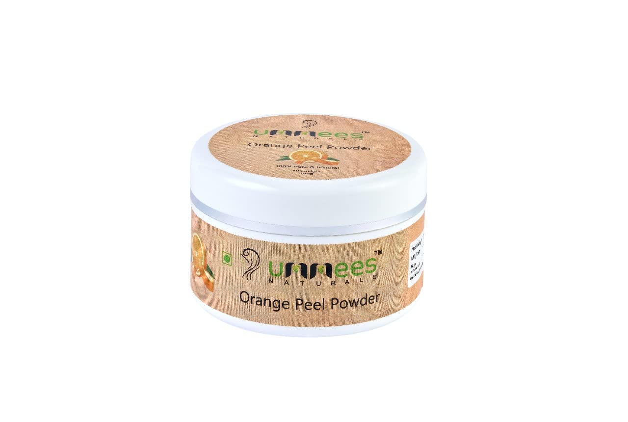Ummees Naturals Orange Peel Powder (100g) - Organic Facial Scrub for Glowing Skin | Exfoliating & Brightening | DIY Face Mask & Skincare Routine