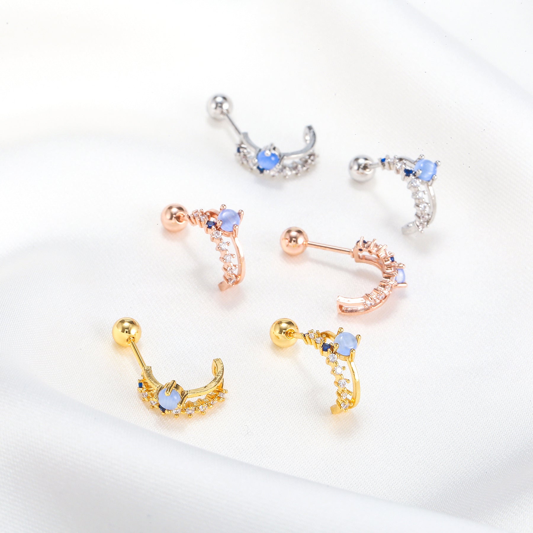20G Star Emoji Conch Double Piercing Earrings - Trendy Cartilage Ear Jewelry for Women | EGD0382 | Perfect for Parties, Festivals and Everyday Fashion Accessories