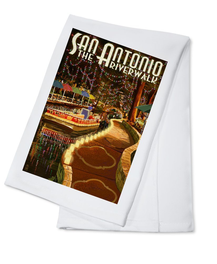 San Antonio Texas Riverwalk 100% Cotton Tea Towel - Decorative Hand Towel for Kitchen & Home - Perfect for Dish Drying, Gift Giving & Southwestern Decor