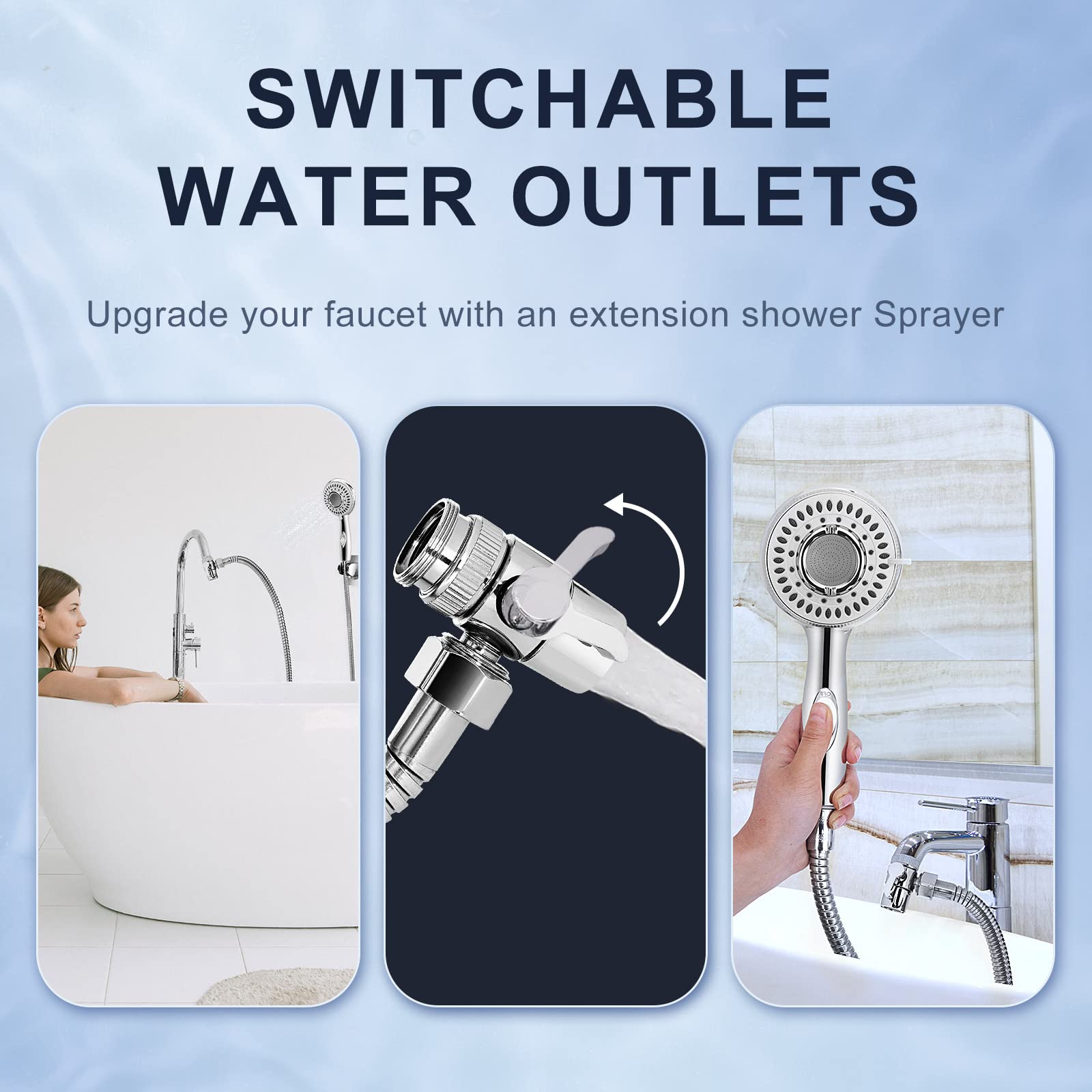 Premium Shower Head Sink Faucet Attachment - 7 Adapter Kit with 79