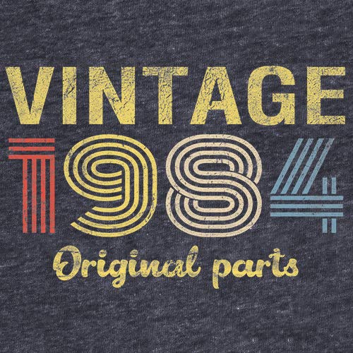 Vintage 1984 Retro 41st Birthday Gift for Men - Original Parts Themed T-Shirt - Perfect for 41st Birthday Parties & Nostalgic Celebrations