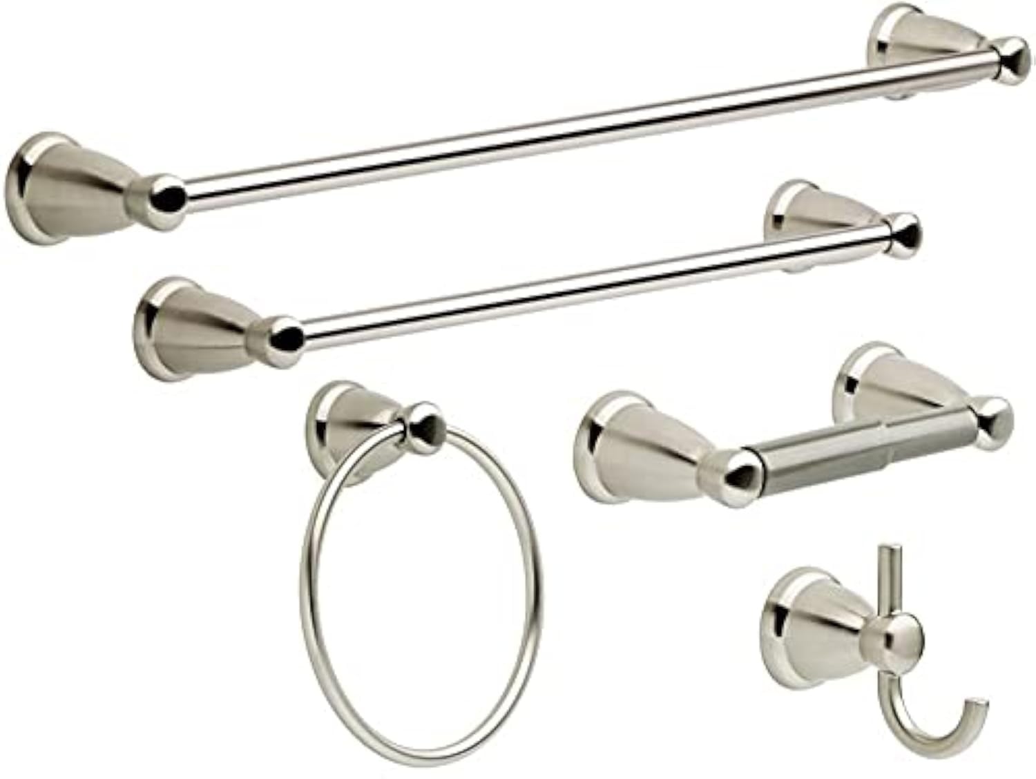 Y&Y Decor 5-Piece Towel Bar Set - Satin Nickel Bathroom Hardware with 24