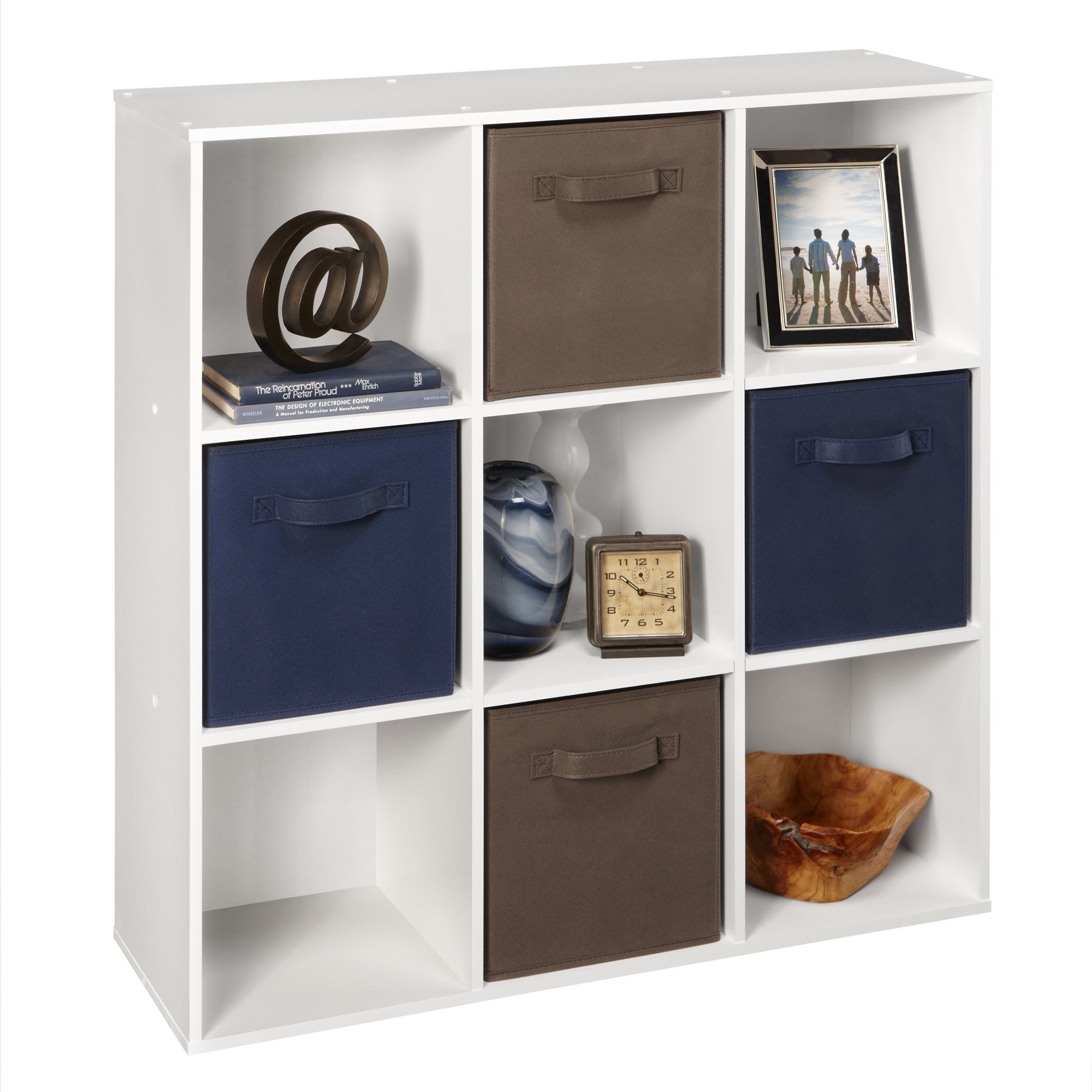 ClosetMaid 9-Cube Stackable Bookcase Shelf Organizer - White Laminated Wood Storage for Home & Office | Perfect for Books, Toys, and Display Decor