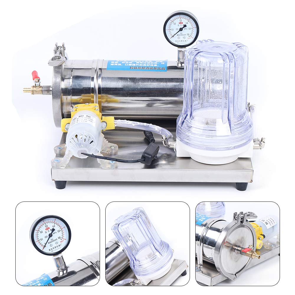 Xuthusman 80W 300kg/h Stainless Steel Alcohol Distiller with Carbon Filter - Whiskey, Moonshine & Wine Purification System for Home Brewing, Distilling & Water Filtration