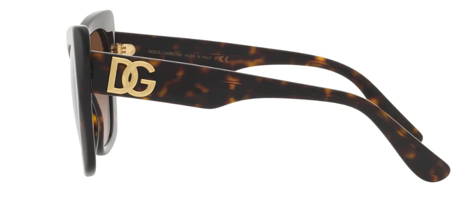 Dolce & Gabbana DG4405 Havana Brown Gradient Cat Eye Sunglasses for Women - Stylish UV Protection Shades for Beach, Driving & Fashion Outfits